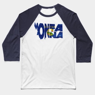 Montana Typo Map Baseball T-Shirt